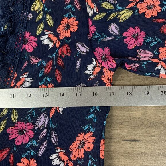 Wonder Nation Girls Youth Floral Open Front Top Size Large Sheer Cover Up Tassel - Picture 3 of 6